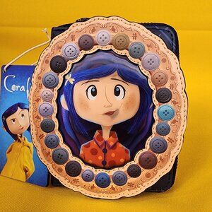Loungefly Coraline Portal Button Frame Lenticular Zip Wallet NEW